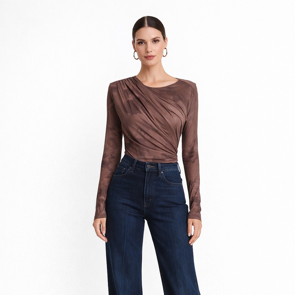 Sheer Long Sleeve Bodysuit NWT